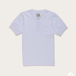 Tecovas men’s white Henley 3 botton shirt NWT size large